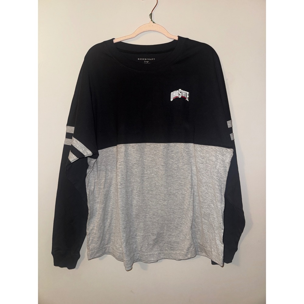 Ohio State University Buckeyes Pom Pom Jersey Black Oxford Grey BW3514 Large NWT